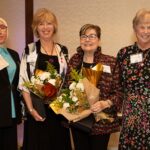 Sadeeka Al-Majid, professor of nursing and interim director of the School of Nursing, from left with former School of Nursing directors Christine Latham, Stephanie Vaughn and Penny Weismueller